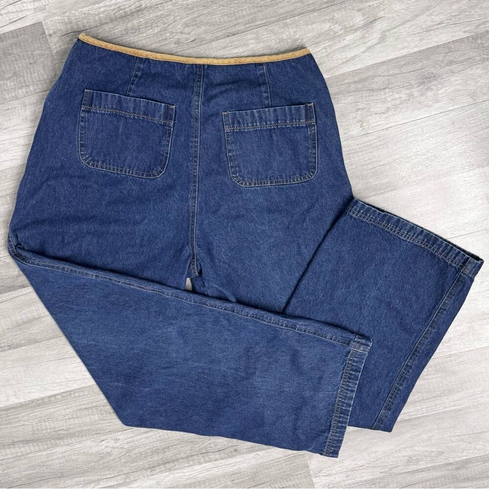 Vintage J.G. Hook High Waisted Denim Jeans Size 14 Corduroy Trim Straight Leg